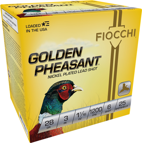 FIOCCHI GOLDEN PHEASANT AMO 28GA 3 IN 1 1/16 OZ #6... - for sale