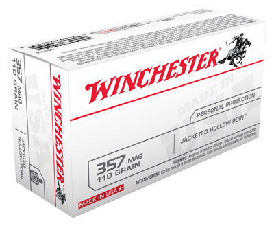 WINCHESTER USA 357 MAG 110GR JHP 50RD 10BX/CS - for sale