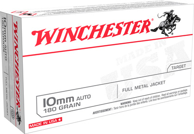 WINCHESTER USA 10MM 180GR FMJ 50RD 10BX/CS - for sale