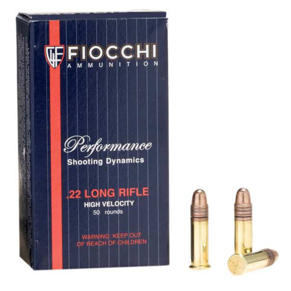 FIOCCHI 22LR 40GR PLATED SOLID POINT 1250FPS 50RD 100BX/CS - for sale