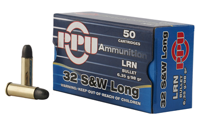 PPU PISTOL AMO 32 S&W LONG 98GR LRN 50RD (10 BOXES... - for sale