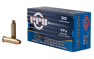 PPU PISTOL AMO 357 MAG 158GR FPJ 50RD (10 BOXES PE... - for sale