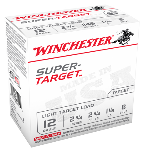 WINCHESTER SUPER TARGET AMO 12GA 2 3/4IN #8 1 1/8O... - for sale